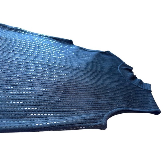 St John - sleeveless sequin black sweater Dress with mock turtleneck, size:12 - Picture 4 of 14